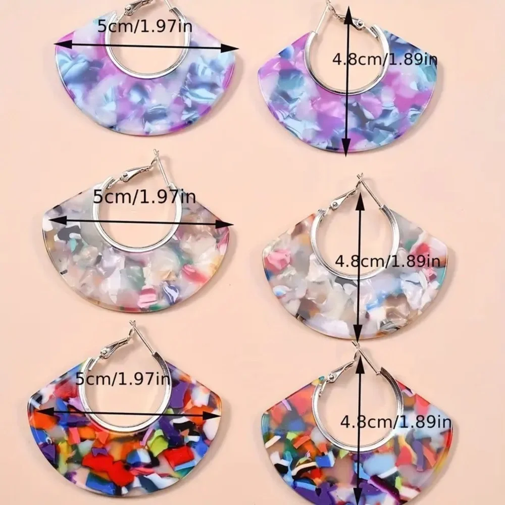 Statement resin Acrylic Hoop Earrings set